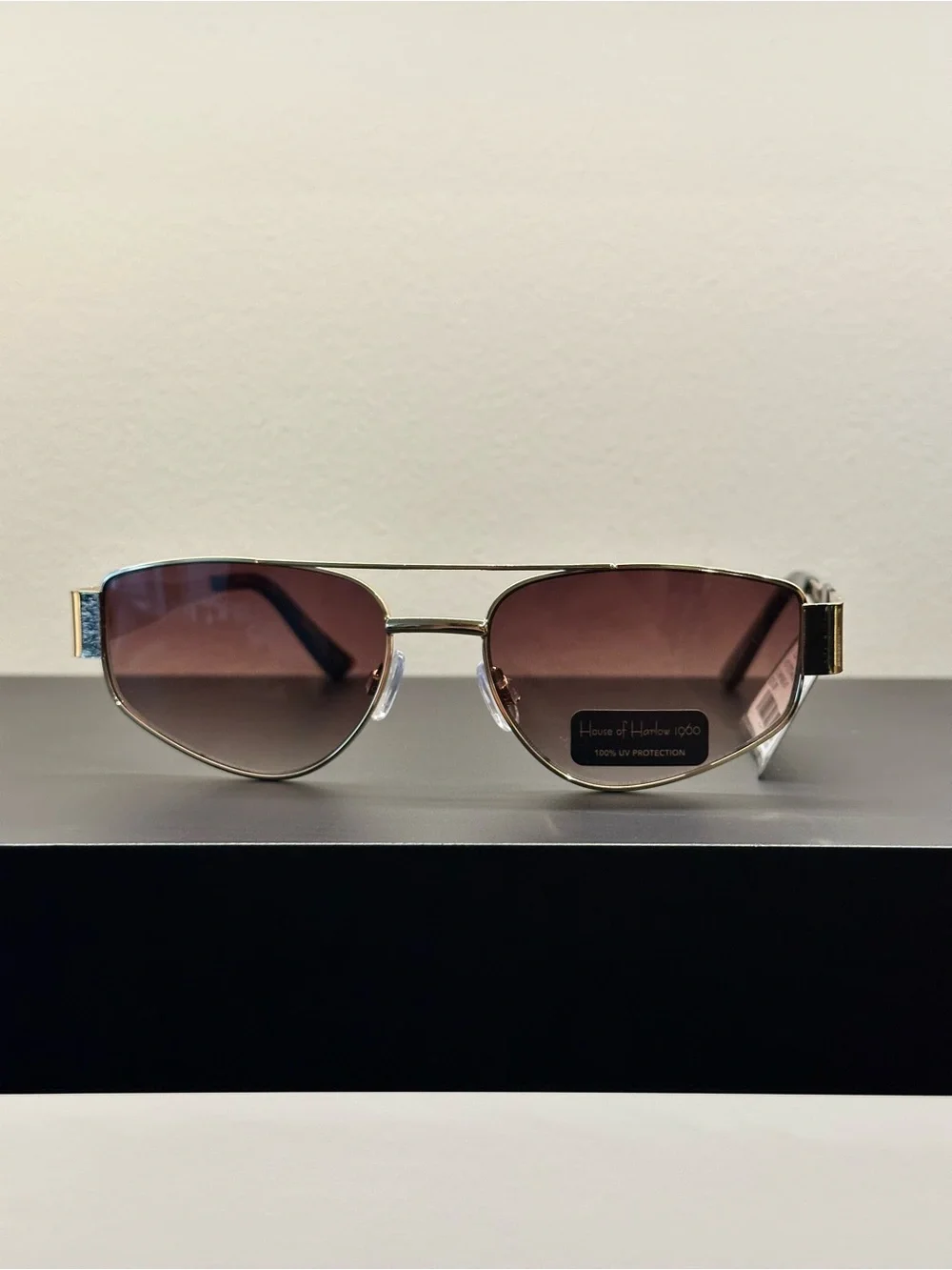 House of Harlow 1960 Gold Frame with Brown Gradient Lenses Women's Sunglasses